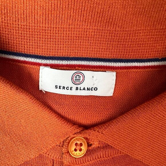 Serge Blanco‎ Knit Polo Shirt Mens Small Orange Short Sleeve - Picture 3 of 13